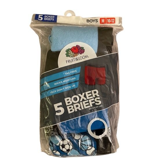 Hanes Boys Boxer Briefs Set of 5 Size Medium - Picture 1 of 5